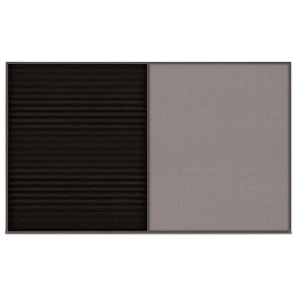 Triple Door Radius Corkboard, 96"x48", Hea, UV7016RC-SATIN-RUBBER